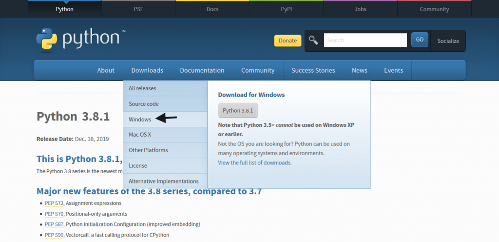 How to install python image 1