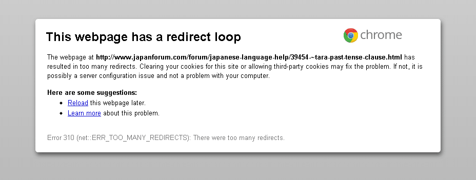 Infinite Loading And Redirect Loop