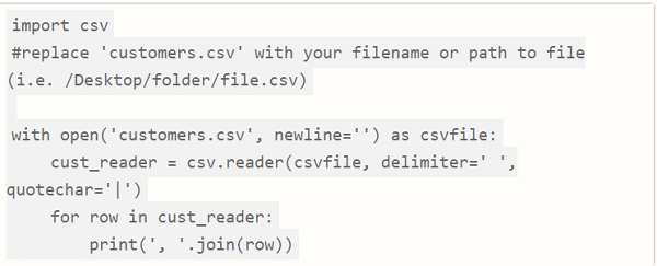 Read a CSV File